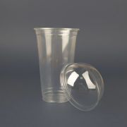 Крышка на стакан 95мм ПЭТ купольная без отверстия 50/1000