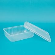 Контейнер прямоуг рифленый 750мл 186 прозрач.1/500