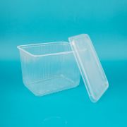 Контейнер прямоуг рифленый 2000мл 186 прозрач.1/500