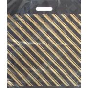 Пакет с прорубной ручкой ПВД золотая полоса